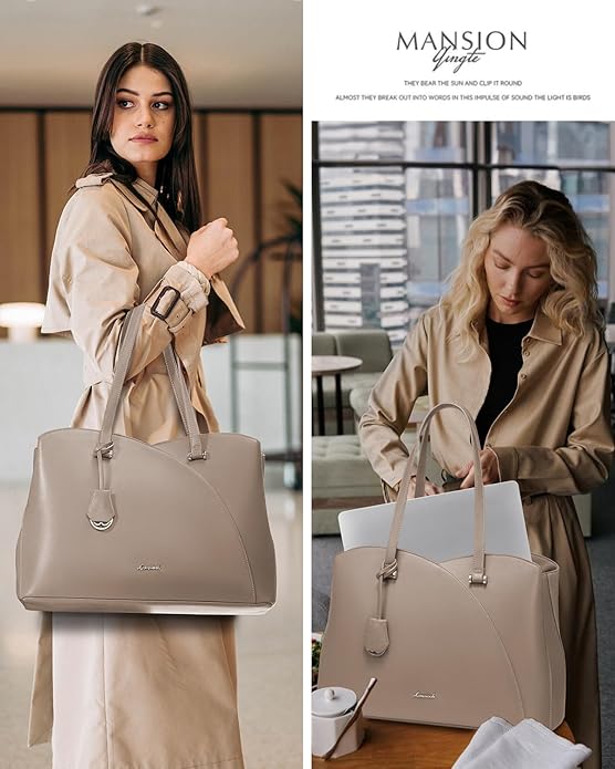 LOVEVOOK Laptop Tote Bag for Women, Work Bags Teacher Tote Bag, Leather Computer Bag Purses Handbag Professional Briefcase