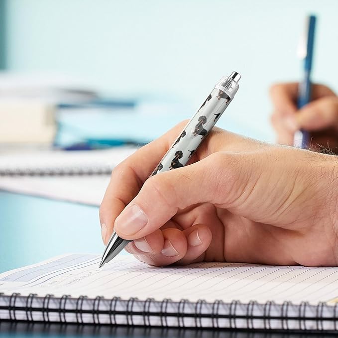 2 Pcs Ballpoint Pens for Men Women, Doxie Dachshund Weiner Dog Pet Dogs Writing Pens 0.5mm Retractable Pen with Black Ink Office Desk Stationary Supplies