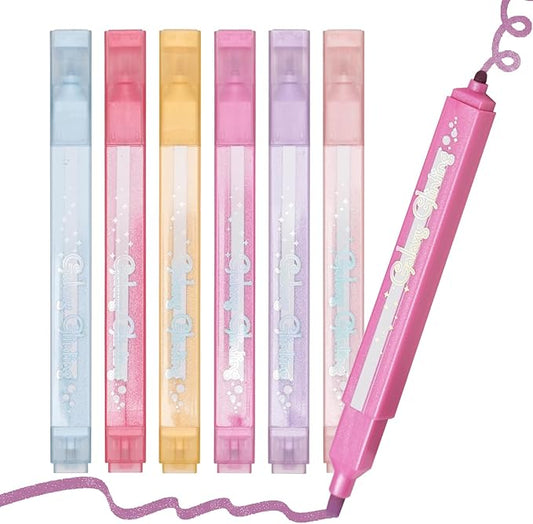 EooUooIP Aesthetic Highlighters, Dual Tip (Chisel & Dot) Cute Highlighter Assorted Colors, Pastel Bible Highlighters, Aesthetic Pink Highlighter Markers for Journal Planner, School Office Art Supplies