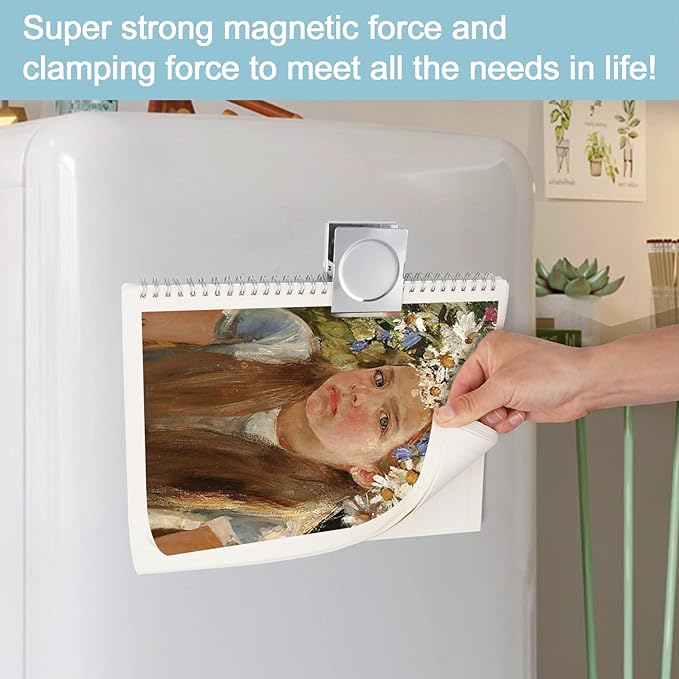 FINDMAG 4 Pack Clip Magnets 2.2 Inch Extra Large Magnetic Clips Heavy Duty, Office Magnet Clips, Whiteboard Magnet Clips, Clip Magnets for Home, Office, Whiteboard, Kitchen etc.