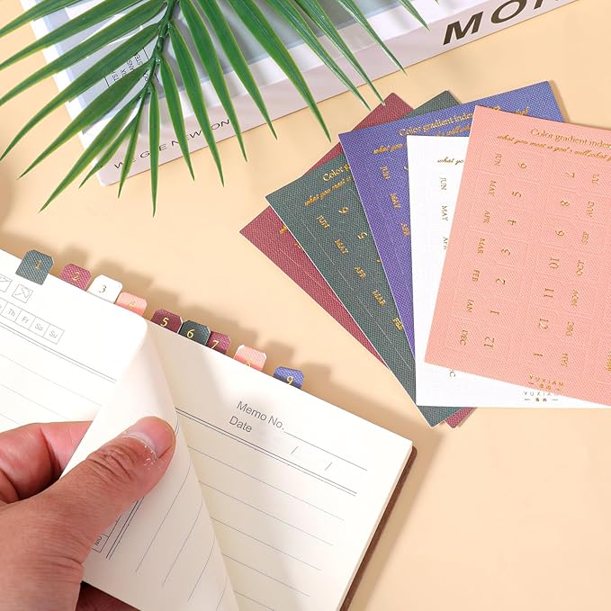 10 Sheet Month Tabs for Planner, Colorful Self-Adhesive Planner Monthly Tabs, Notebook Index Tabs for Planners Office Study Journal Notebook Agendas Organizers Office Supplies