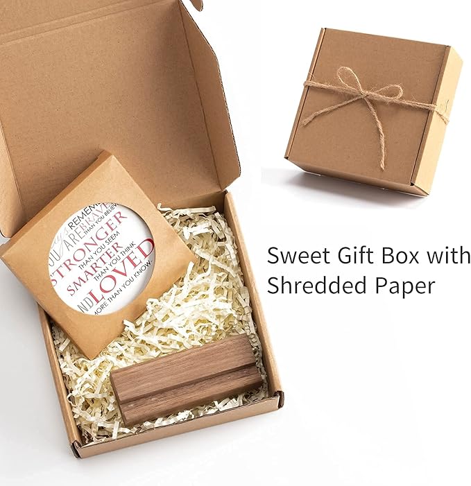 Lukiejac Inspirational Quotes Desk Decor Gifts For Women Best Friend Encouragement Cheer Up Gifts Office Inspiration Positive Plaque With Wooden Stand For Coworker Motivational Sign For Birthday (Red)