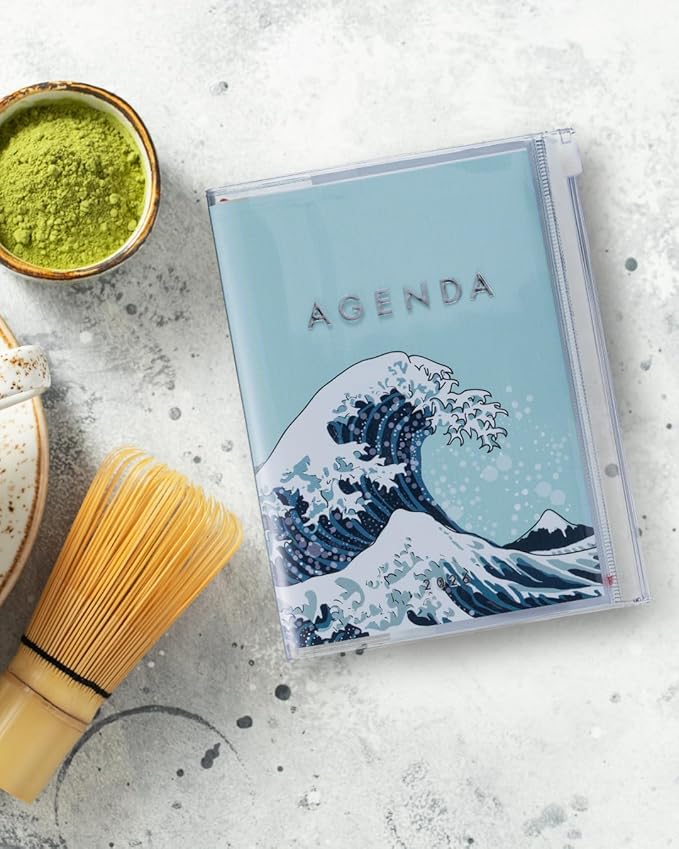 MARK'STYLE A5 Weekly Vertical Planner 16 Months (Sep. 2025 – Dec. 2026) with Soft Transparent PVC Cover,Refillable, Pocketed, for Daily Organizing & Planning (Wave Mint)