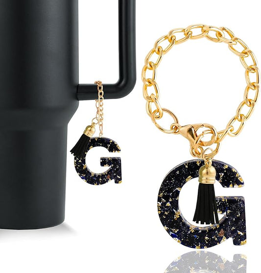 Letter Charm Accessories for Stanley Cup 1 PCS Cute Initial Keychain Handle Charm for Stanley Tumbler for Women