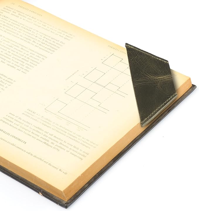 Londo Genuine Leather Handmade Bookmark (Set of 2) (Triangle, Green)
