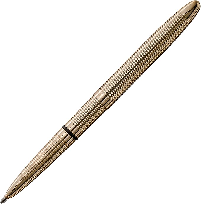 Fisher Space Pen Bullet Pen, Ballpoint, Black Ink, Gold Lacquered Brass, Gift Box