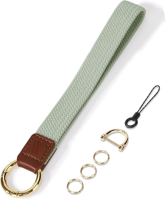 Wristlet Keychain for Women Stretchy Wrist Keychain Lanyard for Phone Case Wallet Id Card Badges (Standard - Sage Green)