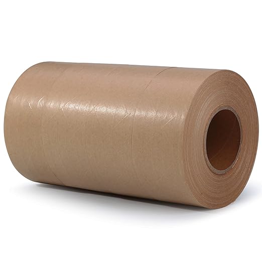 LLPT Kraft Paper Gummed Tape 1.89” x 66 Yards 4 Pack Reinforced Fiberglass Water Activated Kraft Tape Brown Packing Tape Heavy Duty for Mailing Shipping Sealing Boxes (PGB4860R04)