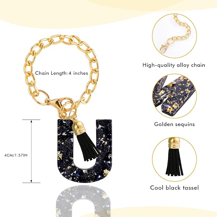 Letter Charm Accessories for Stanley Cup 1 PCS Cute Initial Keychain Handle Charm for Stanley Tumbler for Women