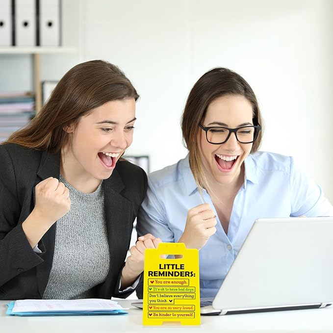 MBL Inspirational Positive Gifts Women - Motivational Mental Health Self Love Gift for Men Coworker College Student Birthday Christmas White Elephant, Little Reminders Office Dorm Decor Sign