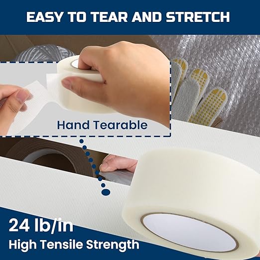 Lichamp Clear Duct Tapes Heavy Duty, Waterproof No Residue Clear Duct Tape for Packaging Taping Sealing Repairing Tying, Thick & Wide Tape for DIY or Commercial Use, 2 inches x 25 Yards