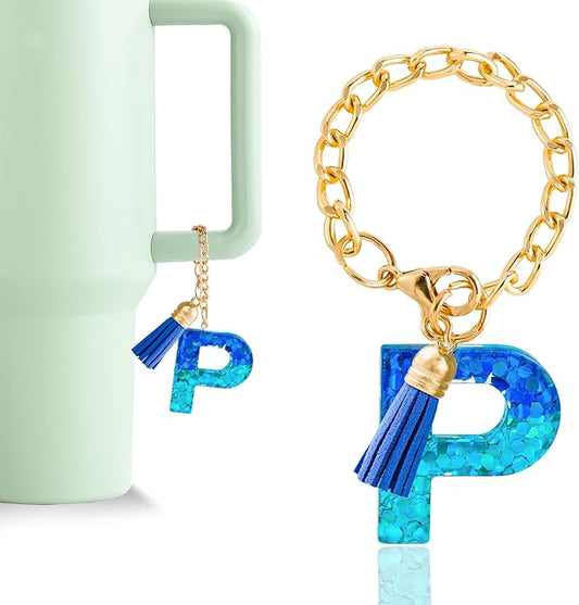 Letter Charm Accessories for Stanley Cup 1 PCS Cute Initial Keychain Handle Charm for Stanley Tumbler for Women