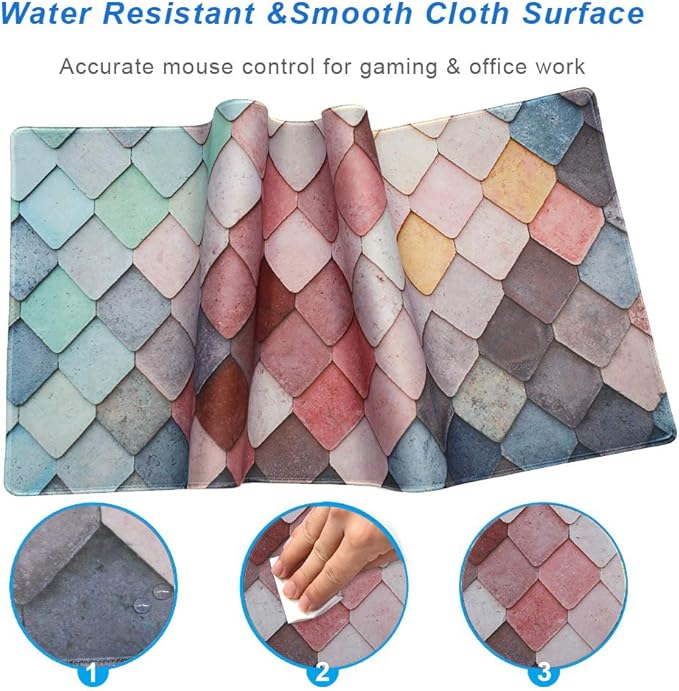 Large Mouse Pad Gaming XXL & Desk Keyboard Mat Size (35.4x15.7x0.1IN, 90x40 Xgezi)