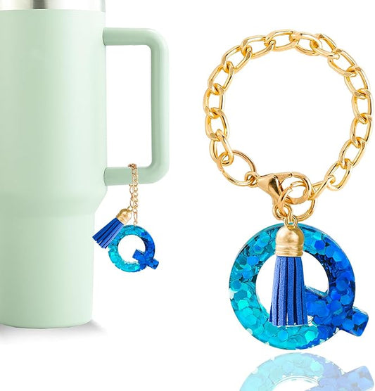 Letter Charm Accessories for Stanley Cup 1 PCS Cute Initial Keychain Handle Charm for Stanley Tumbler for Women