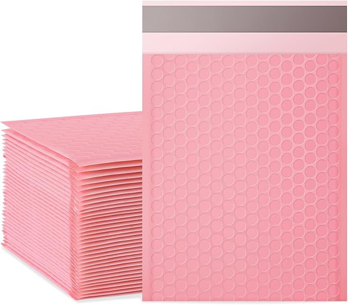 packbabol Bubble Mailers, 6x9 Inch Padded Bubble Mailers Pack of 50 Bubble Envelopes Opaque Self Seal Adhesive Waterproof Bags for Shipping and Packaging (Pink, 6x9-50)