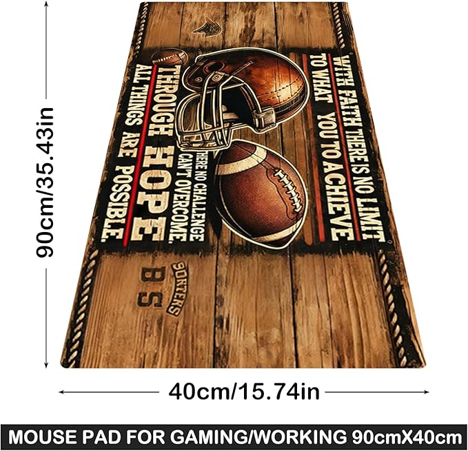 Nuxovilar Professional Large Mouse Pad & Computer Game Mouse Mat (35.4x15.7IN, Vintage Motorcycle Helmet Art) (90 * 40cm Vintage Motorcycle Helmet)