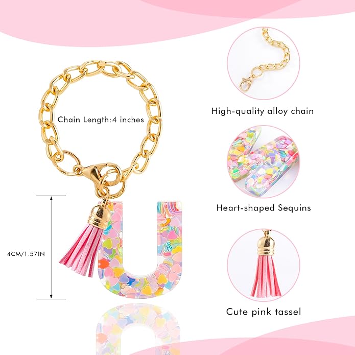 Letter Charm Accessories for Stanley Cup 1 PCS Cute Initial Keychain Handle Charm for Stanley Tumbler for Women