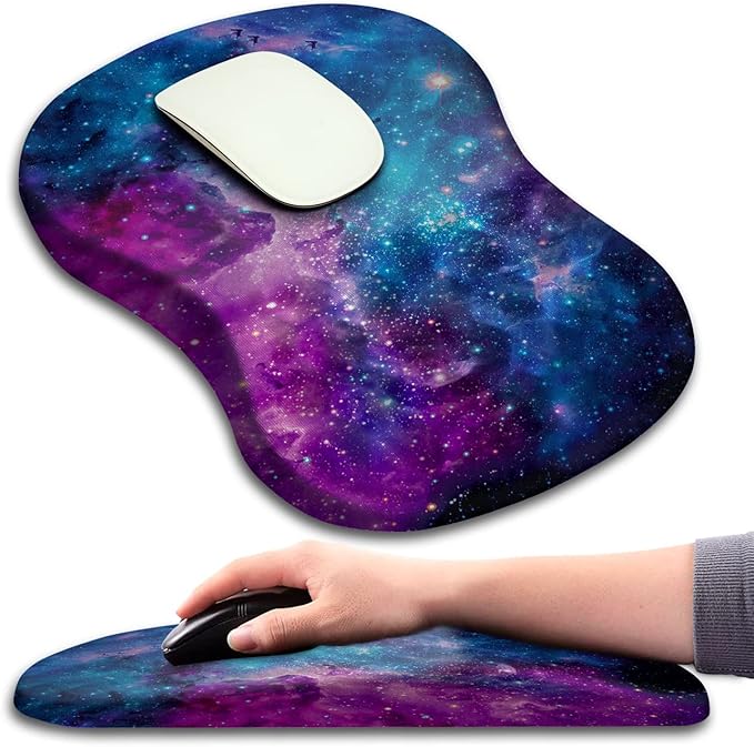 Mouse Pad Wrist Support, Ergonomic Mouse Pad with Massage Dot, Comfortable Computer Mouse Pad for Laptop, Wrist Rest Pain Relief Mousepad with Non-Slip PU Base for Office & Home, 12 x 8 in