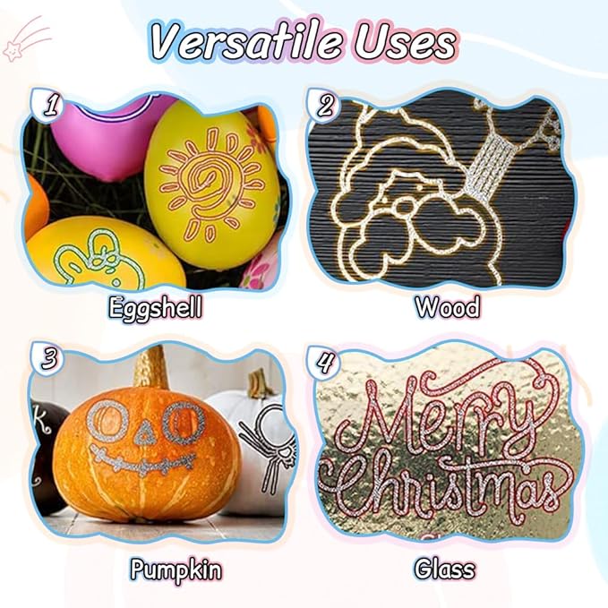 Marker Pen for Highlight, 2026 New Double Line Outline Markers, Metallic Shimmer Glitter Pens Set, Art Supplies for Christmas Greeting Cards, Scrapbook Crafts, Doodling, DIY Art Crafts (12 Colors)