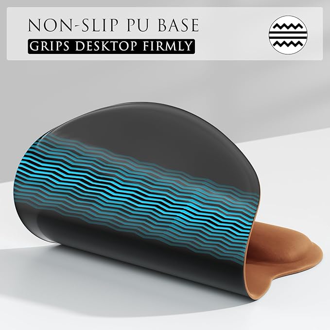 MROCO Ergonomic Mouse Pad with Gel Wrist Rest, Comfortable Mousepad with Smooth Wrist Support Surface and Non-Slip PU Base for Pain Relief, Computer, Laptop, Office & Home, 9.4 x 8.1 in, Coffee Brown