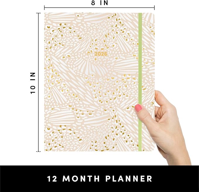 PAPERAGE 2026 Monthly Planner, 12 Months (January 2026 - December 2026), 8 in x 10 in, 2026 Planner with Large Monthly Spreads & Calendar Views, Note Pages, To Do Lists & Trackers, – Golden Safari