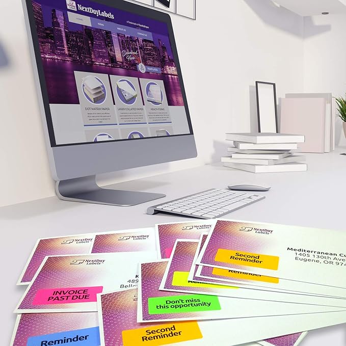 NextDayLabels - 8-1/2 x 11" Neon Color High Light Fluorescent Labels for Laser & Inkjet Printer (Yellow Fluorescent, 1" x 2-5/8" - 30 Per Page | 750 Labels)