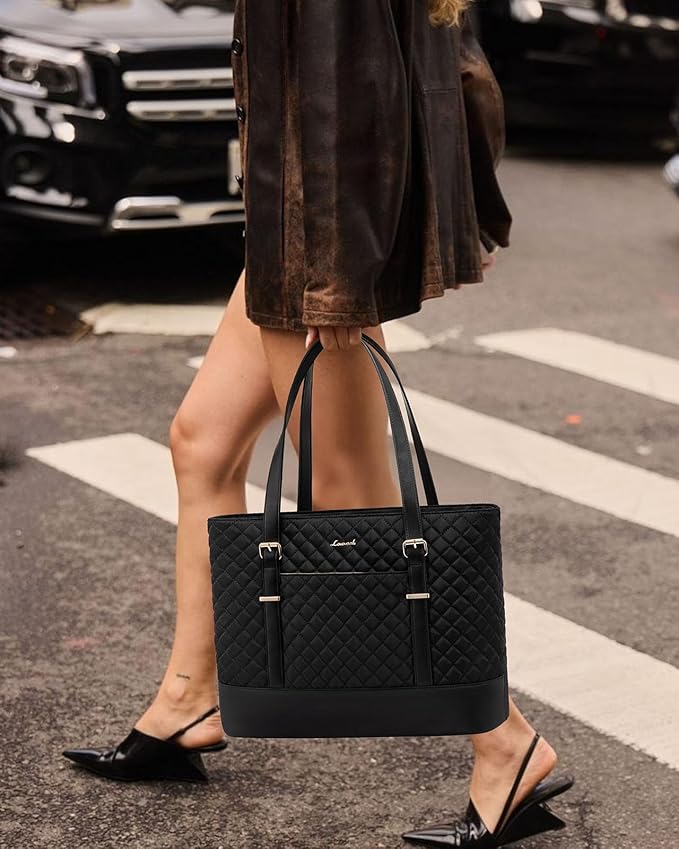 LOVEVOOK Laptop Bag for Women, 15.6 Inch Work Tote Computer Bag With Large Cup Holder, Lightweight Large Laptop Briefcase for Travel, Bussiness, Teacher