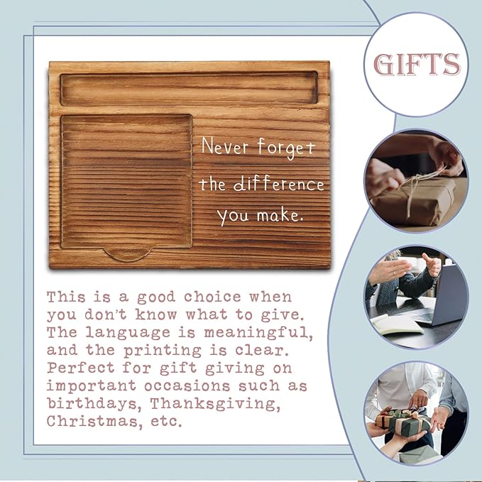 Never Forget The Difference You Make Appreciation Sticky Note Holder, Thank You Appreciation Quote Gifts for Leader Boss Women Mentor Manager Employee Coworker Self-Stick Note Pad Holders ZSS23