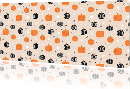 MAYCARI Halloween Cute Pumpkin Pad Kawaii Cartoon Funny Spirit Extended Desk Mat Non-Slip Rubber Baseb Large Mousepad for Desk Gaming Laptop Desktop 31.5"X15.7"
