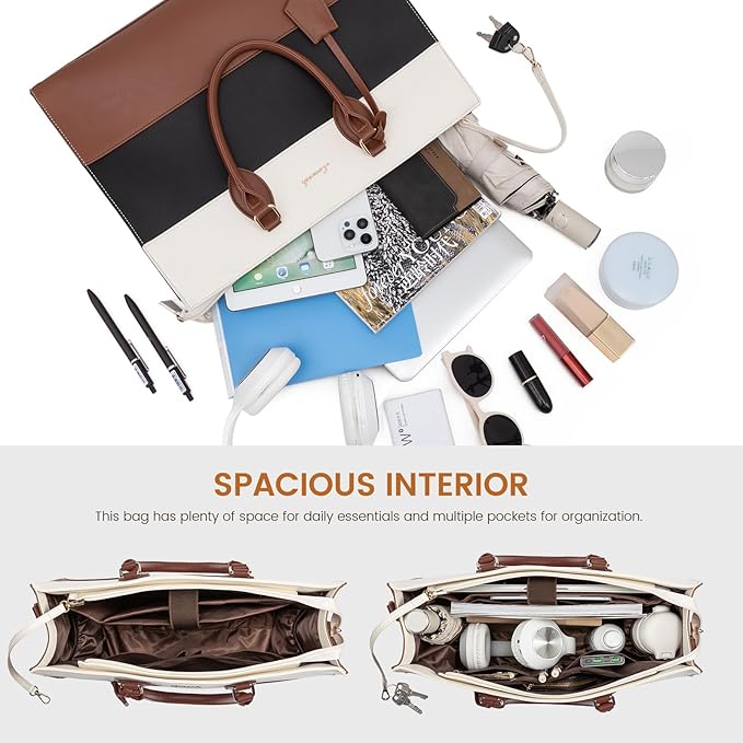 LOVEVOOK Laptop Tote Bag for Women, Work Totes Business Office Computer Briefcase with Clutch Purse