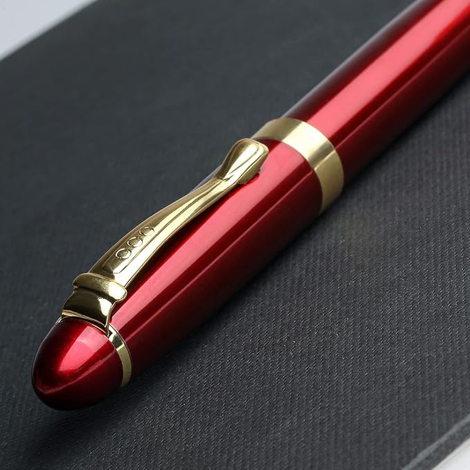 YIVONKA Luxury Ballpoint Pens Nice Ball Pen Best Gift for Men Professional Executive Office BallPens Classy Gift Box Ballpoint Black Refill Line width 0.5mm (Red)