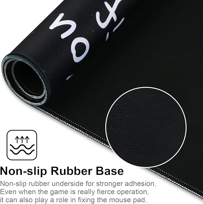 Large Gaming Mouse Pad with Stitched Edges,[27.5x11.8In] Extended Letter Mouse Pad with Non-Slip Natural Rubber Base for Gamer/Desktop/Office/Home 70x30 letter02