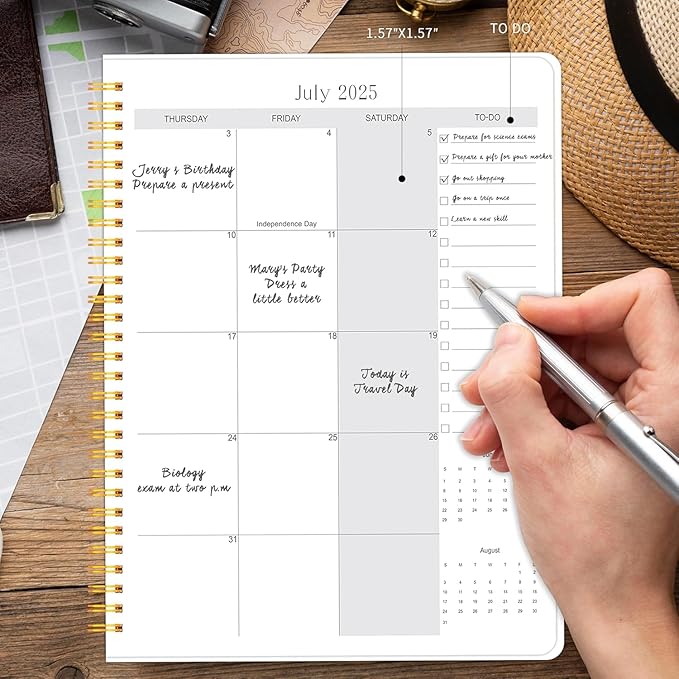 Monthly Planner 2025-2027, Simplified Monthly Calendar Planner, 24 Months Calendar, July 2025 - June 2027, 7.3" * 9.5", Waterproof Cover with Spiral Bound, for Office, School