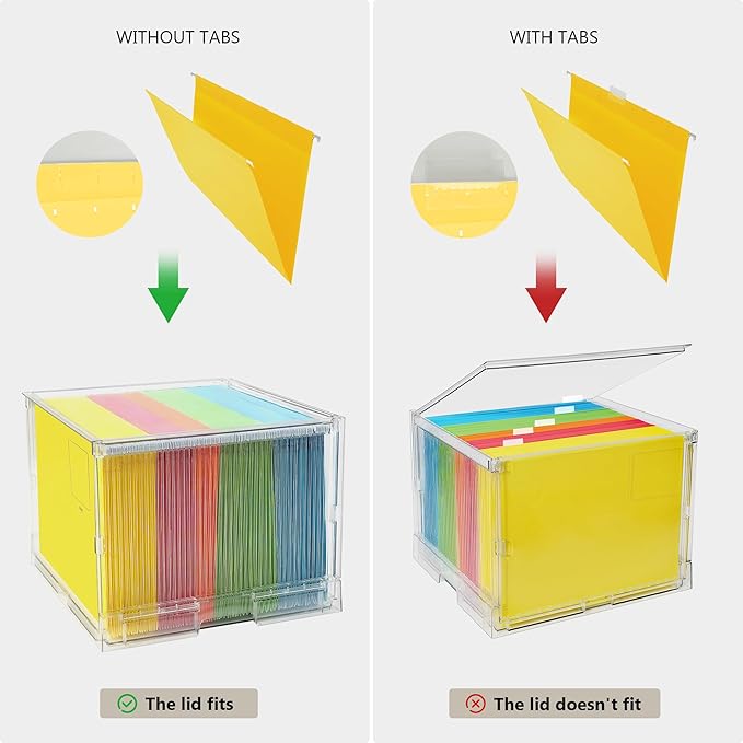 MUKAI File Box Organizer, Hanging Folder Storage Boxes, File Folder Organizer with Slide, Filing Crate Bin Holder with Letter-size File Holder Filing Box for Office, Home, Decor (1)