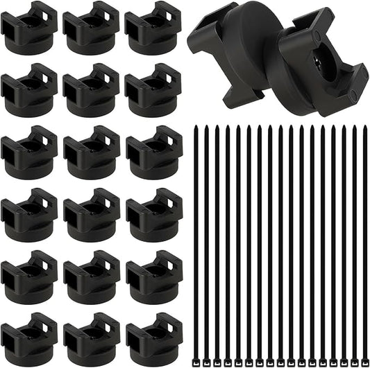 Magnetic Cable Clips Zip Tie Mount Base, Include 20 Pcs 20mm Magnetic Wire Cable Holders with 100 Pcs Heavy Duty Zip, Multipurpose Cable Ties Management Base for Wire, Black