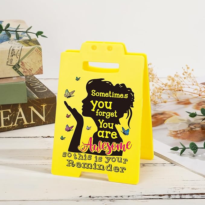 MBL Inspirational Positive Gifts Women - You are Awesome, Motivational Mental Health Self Love Gift for Female Coworker College Student Birthday Christmas, Little Reminders Office Dorm Decor Sign