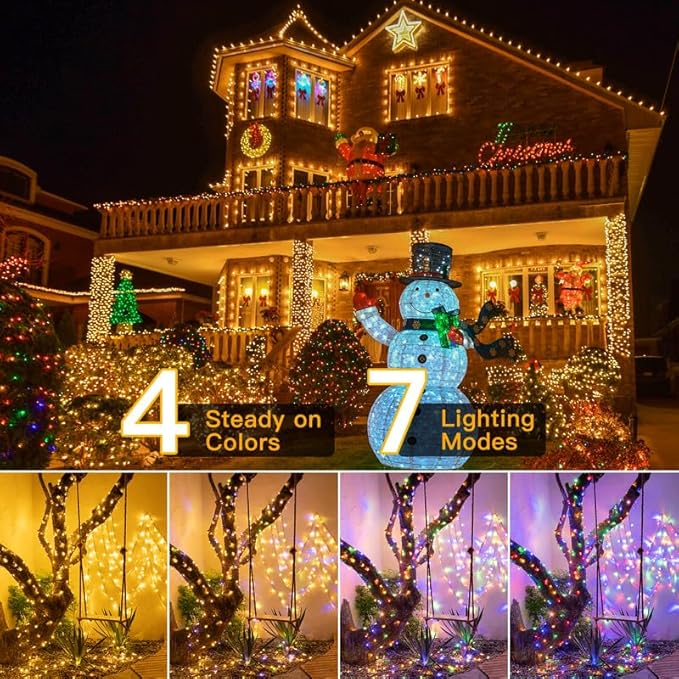 Ollny Christmas Lights, 210FT 640LED Color Changing Christmas Tree Lights with 11 Modes Remote Control, Outdoor Christmas Lights for Outside Indoor Patio Weddings Xmas Decorations