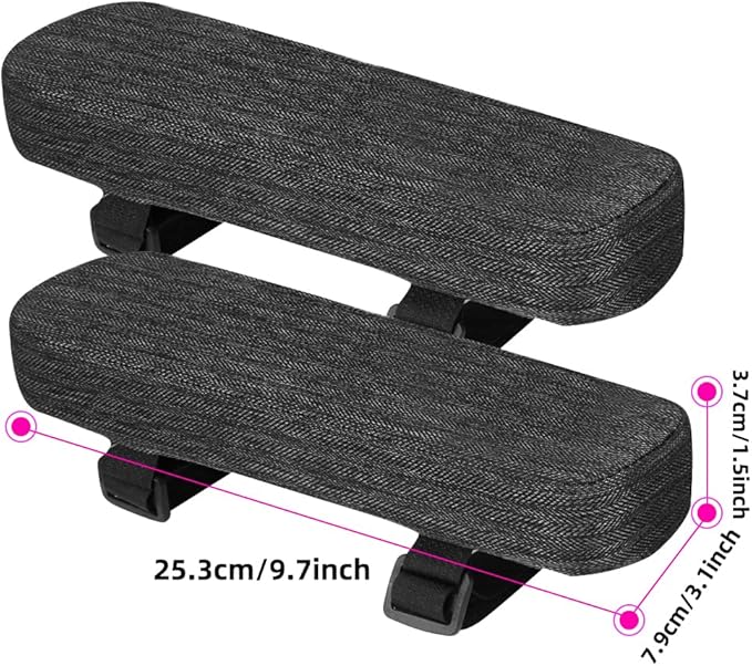 Memory Foam Office Chair Armrest Pads, Comfy Desk Chair Arm Rest Cover for Elbows and Forearms Pressure Relief(Set of 2)