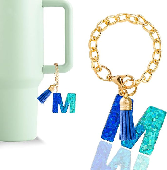 Letter Charm Accessories for Stanley Cup 1 PCS Cute Initial Keychain Handle Charm for Stanley Tumbler for Women