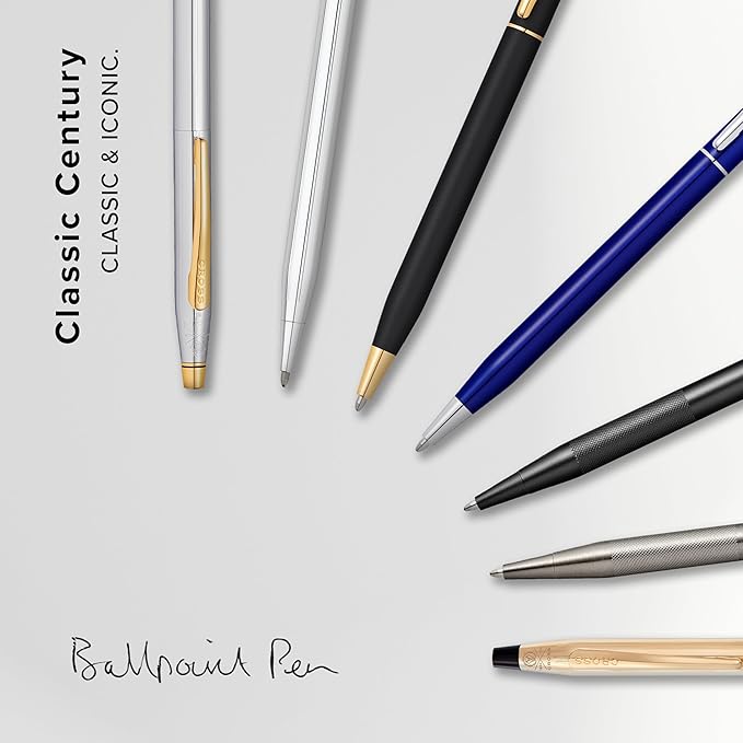 Cross Classic Century Refillable Ballpoint Pen Presented in a Luxury Gift Box - Medium Point, Black Ink, Brushed Rose Gold