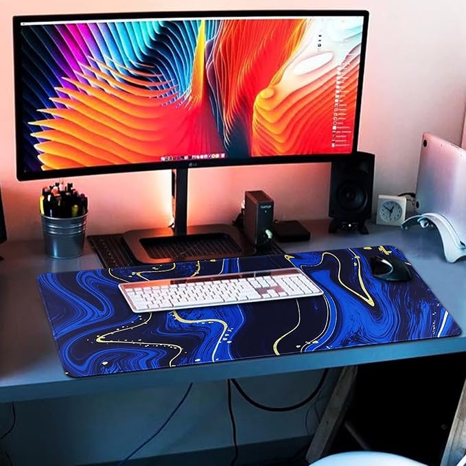 Large Gaming Mouse Pad with Stitched Edges,[27.5x11.8In] Extended Mouse Pad with Non-Slip Natural Rubber Base for Gamer/Desktop/Office/Home 70x30 Quicksand03