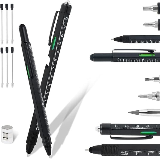 Dad Gifts for Fathers Day, 2PCS Multitool Pen, Stocking Stuffers for Mens Gifts for Him Husband, Father's Day for dad, Birthday for Men, Tools Cool Gadgets,Office Gift