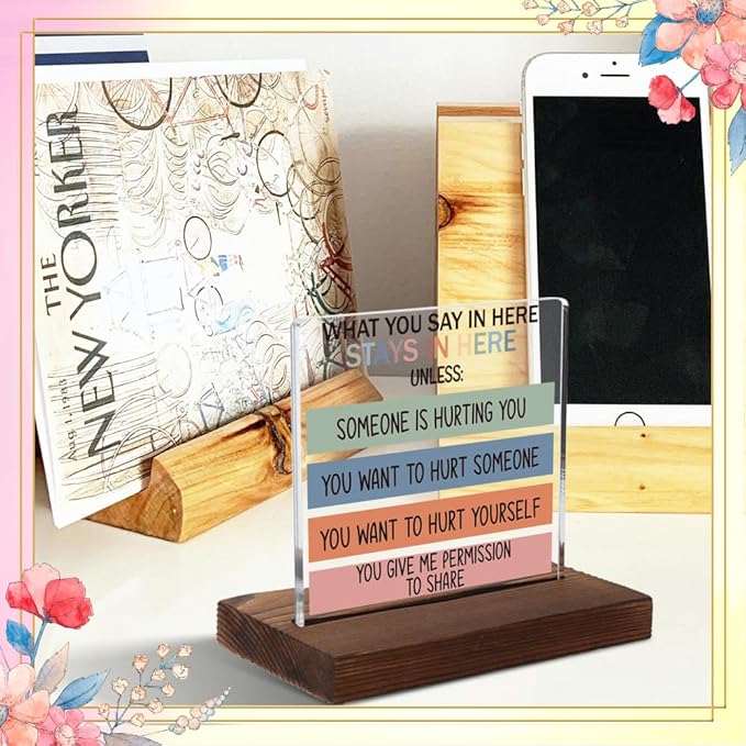 Mental Health Gifts for Coworker, Encouragement Gifts for Coworker, Positive Affirmation Gifts for Coworker, Modern Acrylic Desk Plaque with Inspirational Quotes, 10 x 10 x 1.5 cm,XXD50