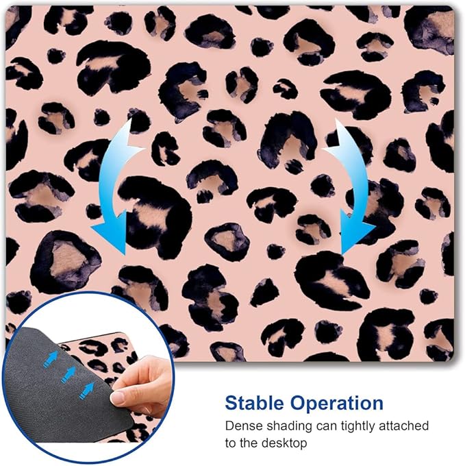 Mouse Pad, Premium-Textured Mouse Mat, Non-Slip Rubber Base Mousepad for Laptop, Computer & PC,9.5×7.9 in,Leopard