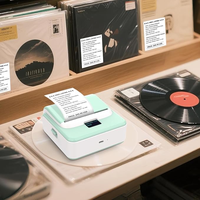 ORGSTA Label Maker Machine with Tape, T003 Thermal Label Maker, 2 Inch Bluetooth Label Printer Compatible with Phone & PC, Sticker Printer Barcode Thermal Maker for Small Business, Home, School