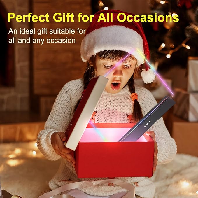 LED Note Board with Colors, Rechargeable 17-Inch Doodle Glow 9-Mode Light Up Desk Sign Letter Message Memo Drawing Dry Erase Board for Classroom/Home Decor/Office/Gifts, 5 Markers & Tracing Book