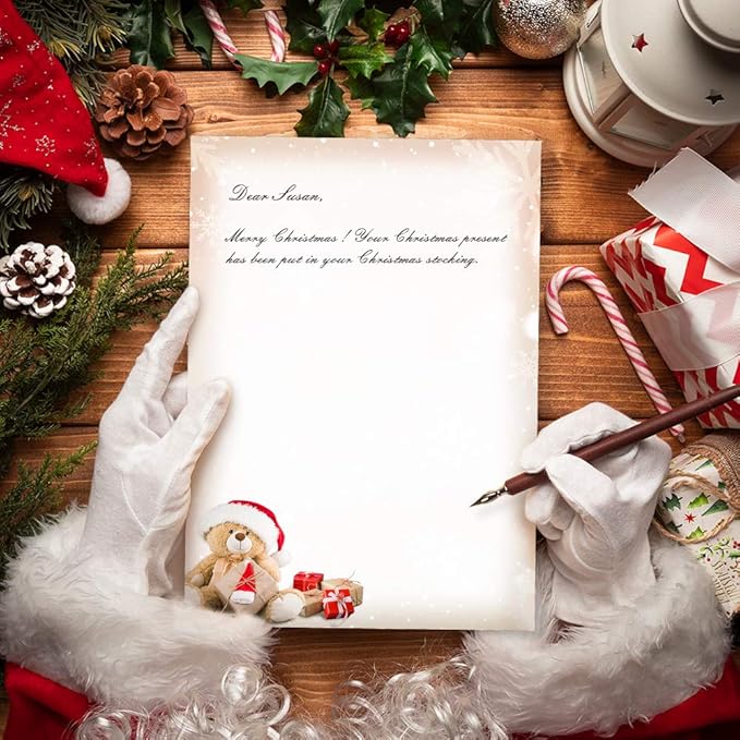 Christmas Stationary Set 6 Designs Stationary Paper and Envelopes Set, 48 Sheets Writing Stationery Paper + 24 Pieces Sealed Envelopes