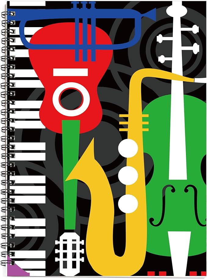 MAXCURY Blank Sheet Music Composition Manuscript Staff Paper Art Music Notebook Black 100 Pages 26x19cm (Music Machine)