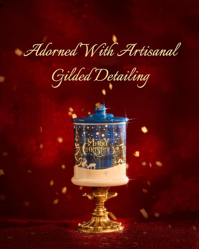 M&SENSE Christmas Candles Winter Snowflake Scented, Soy Wax 12.7oz 75 Hours Non Toxic Clean Burn, Double Wick Holiday Relaxing Aromatherapy Candle for Home, Luxury Candle Gifts for Women