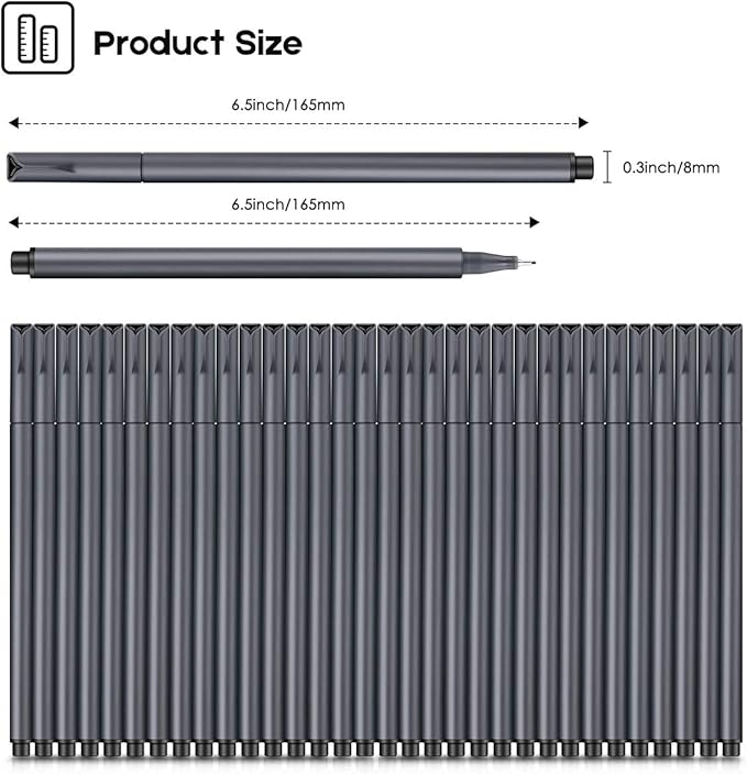 Taotree Journal Planner Pens, 24 Black Fine Point Pens, Ideal for Art, Crafts, Scrapbooks, School, Office, and More